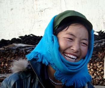 tibetan woman in the morning